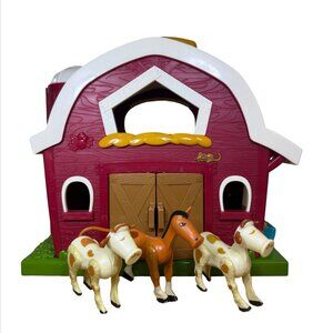 Battat Big Red Barn Animal Farm Playset Toddler Toys with 3 Farm Animals